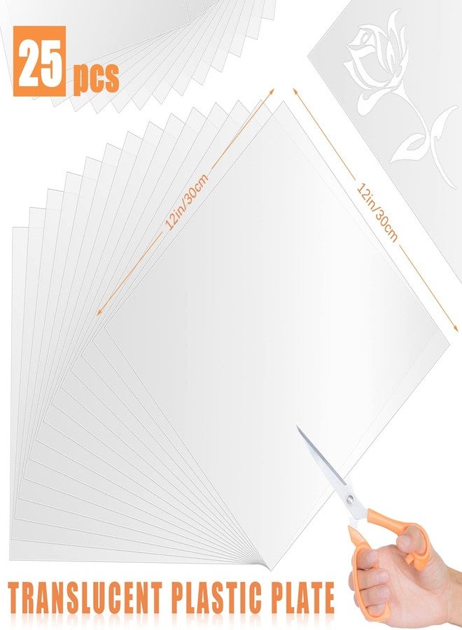 FSWCCK 25 Pcs 10mil 12 x 12 Inch Milky Translucent PET Blank Stencil Sheets, Mylar Sheets for Stencils, Template Plastic for Quilting Mylar Stencils, Laser Cutting, Gyro-Cut Tool Template Material - Image 2