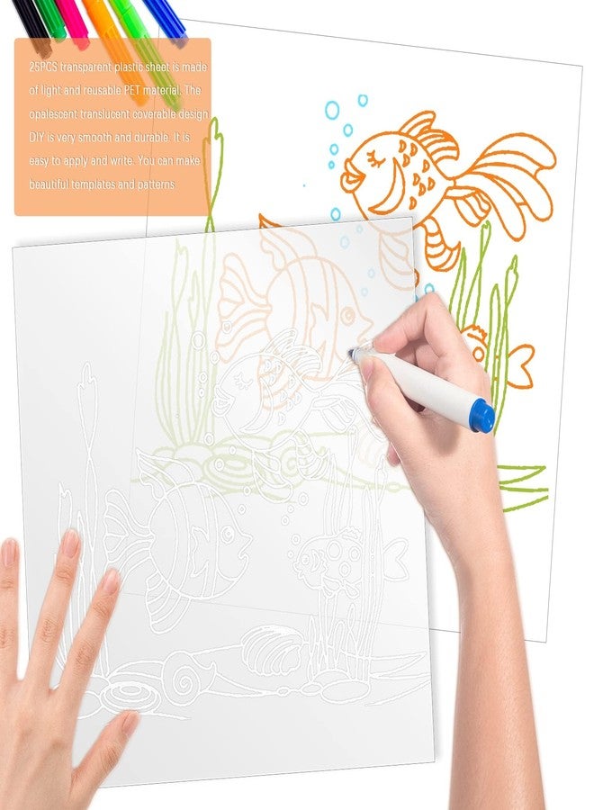 FSWCCK 25 Pcs 10mil 12 x 12 Inch Milky Translucent PET Blank Stencil Sheets, Mylar Sheets for Stencils, Template Plastic for Quilting Mylar Stencils, Laser Cutting, Gyro-Cut Tool Template Material - Image 5
