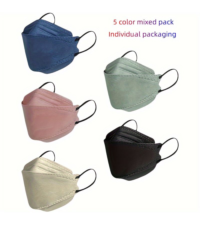 Navy Blue KF94 Disposable Face Masks 50 Pack 4 Layer Filter Breathable - Image 2