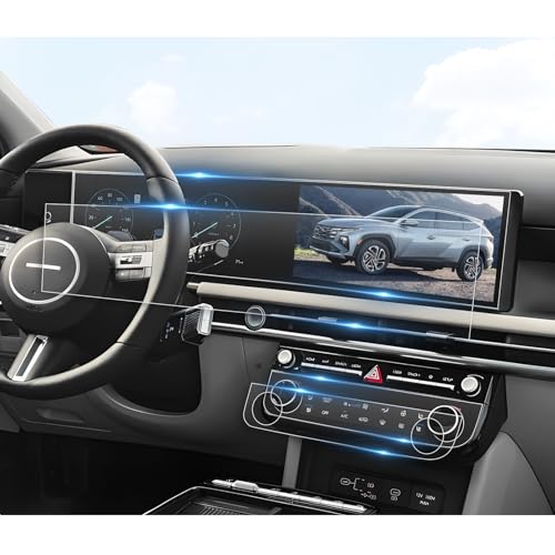 BIBIBO 4Pcs for 2025 2026 Hyundai Tucson Screen Protector 2025-2026 Hyundai Tucson/2025-2026 Santa Cruz 12.3" Display& Air Conditioning Screen Protector [Anti-Glare &Scratch Ultra-Clear] 2025 Hyundai Tucson Accessories 2025 Tucson - Image 1