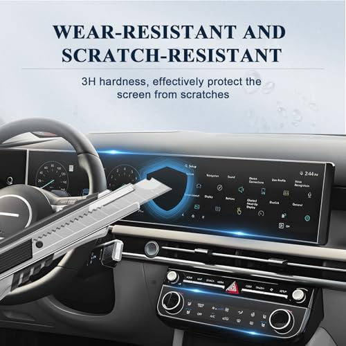 BIBIBO 4Pcs for 2025 2026 Hyundai Tucson Screen Protector 2025-2026 Hyundai Tucson/2025-2026 Santa Cruz 12.3" Display& Air Conditioning Screen Protector [Anti-Glare &Scratch Ultra-Clear] 2025 Hyundai Tucson Accessories 2025 Tucson - Image 4