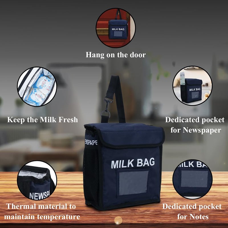 MohRee MohRee Milk Bag For Door HangingMilk Basket For Main Door Milk Box For Outdoor Gate Metal Newspaper Holder For GateFood Packet Box For Home Apartment Delivery Portable Blue  - Image 5