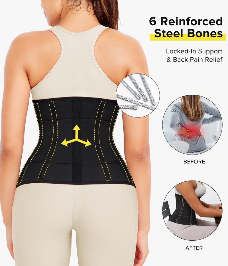 Junlan Sweat Waist Trainer for Women Sauna Waist Trainer for Working Out(Blue,Small) - Image 4