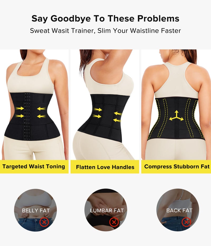 Junlan Sweat Waist Trainer for Women Sauna Waist Trainer for Working Out(Blue,Small) - Image 5