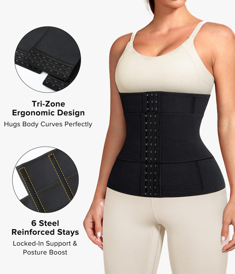 Junlan Sweat Waist Trainer for Women Sauna Waist Trainer for Working Out(Blue,Small) - Image 2
