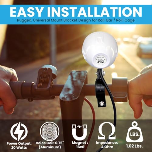 PyleUsa Marine Speakers, Boat Speakers, Waterproof Speakers, 2.25” Off-Road Sound System, 20W Marine Grade Passive Woofer, Full Range Stereo, White, Includes Mounting Brackets, Weatherproof - Image 4