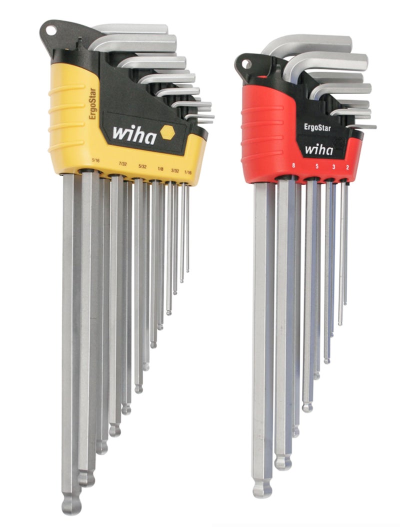 WIHA 66982 ErgoStar Ball End Hex L-Key, Inch and Metric, 22-Piece - Image 1