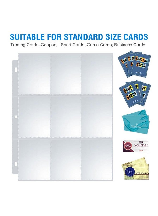 Sooez Ck 9 Pocket Page Protector, Sooez Trading Card Sleeves Pages Baseball For 3 Ring Binder, Sheets Standard Size Cards, Sport Game Business Cards - Image 2