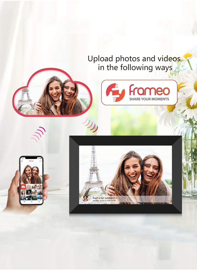 LENND - 32GB  25.6cm Smart WiFi Digital Photo Frame 1280x800 IPS LCD Touch Screen, Auto-Rotate Portrait and Landscape, Built in 32GB Memory, Share Moments Instantly via Frameo App from Anywhere - Image 1