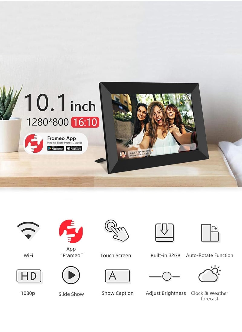 LENND - 32GB  25.6cm Smart WiFi Digital Photo Frame 1280x800 IPS LCD Touch Screen, Auto-Rotate Portrait and Landscape, Built in 32GB Memory, Share Moments Instantly via Frameo App from Anywhere - Image 1