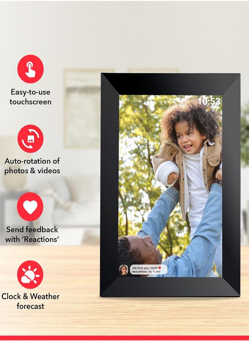 LENND - 32GB  25.6cm Smart WiFi Digital Photo Frame 1280x800 IPS LCD Touch Screen, Auto-Rotate Portrait and Landscape, Built in 32GB Memory, Share Moments Instantly via Frameo App from Anywhere - Image 1