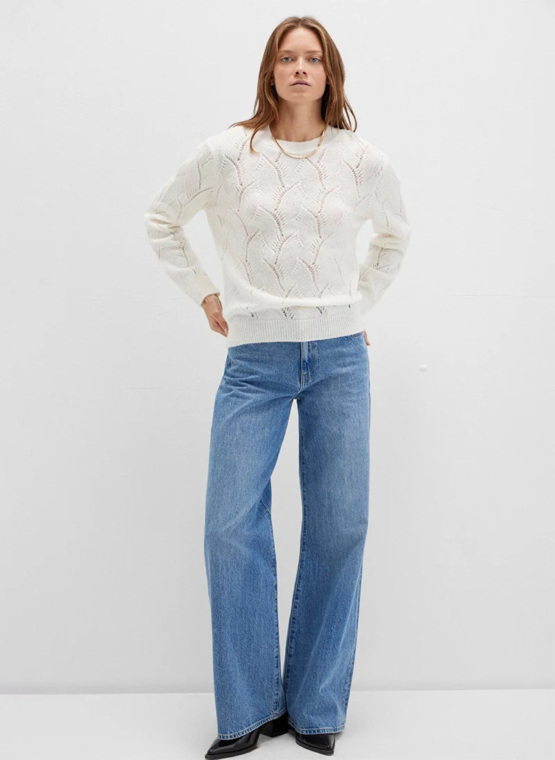 مافي Crewneck Ecru Sweater
