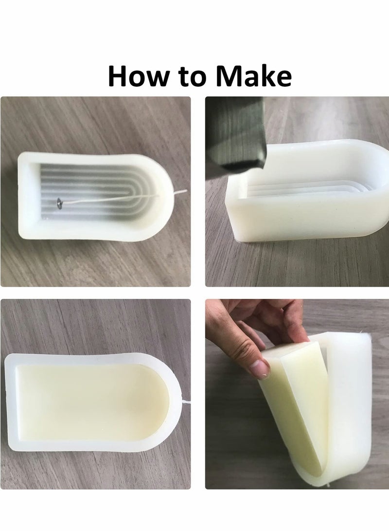 Versatile Geometric Silicone Mold for Candles, Soaps, Bath Bombs & More - Perfect for DIY Crafts & Home Decor (4 Ring Long, Single-Sided)  - Image 4