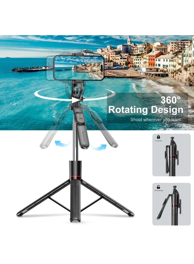 Selfie Stick Tripod for Phone with Wireless Bluetooth Remote Control, 30-170cm Extendable Stand Holder for Travel - Image 2
