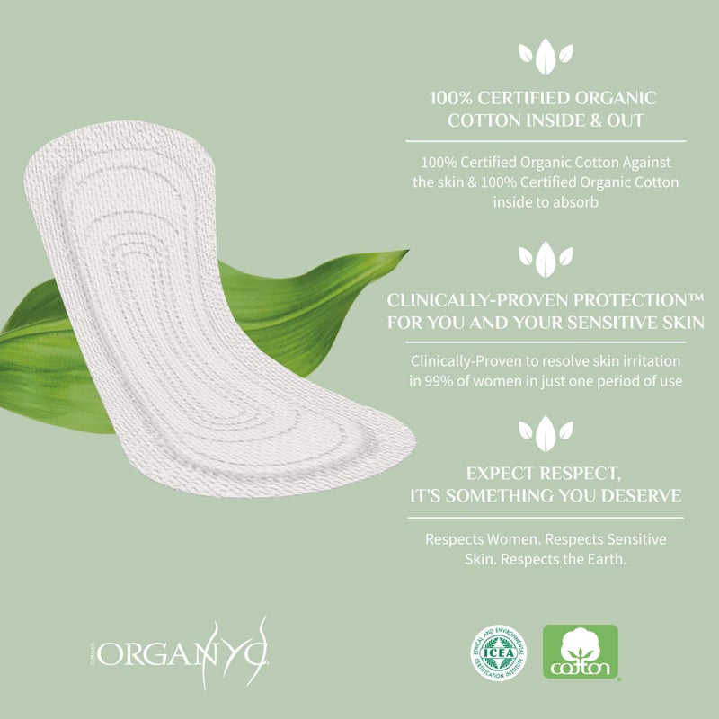 Organyc 100% Certified Organic Cotton Inside and Out Folded Panty Liner, Ultra Thin, Light Flow, 24 Count - Image 5