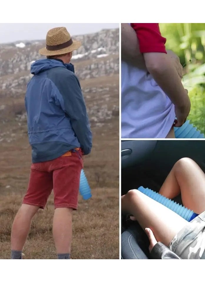 Tracer - Portable Foldable Urination Device for Men, Women, Children and the Elderly - Reusable Urination Device for Camping, Long Trips and Emergency  Blue - Image 1