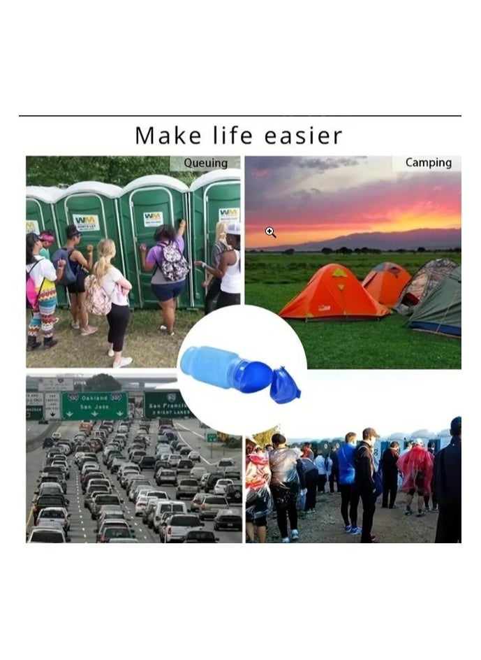 Tracer - Portable Foldable Urination Device for Men, Women, Children and the Elderly - Reusable Urination Device for Camping, Long Trips and Emergency  Blue - Image 1