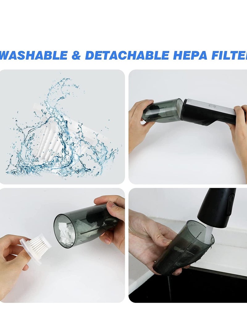 Portable Car Vacuum Cleaner High Power 12000pa Hand Vacuum Cordless Rechargeable Handheld Vacuum 4000mAh Li-ion Battery Quick Charge Mini Vacuum for Home/Car/Pet Hair Cleaning Car Seat Cleaner