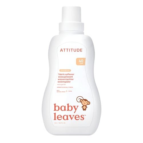 ATTITUDE Baby Fabric Softener, Plant and Mineral-Based Ingredients, HE Compatible, Vegan and Cruelty-free Laundry and Household Products, Pear Nectar, 40 Loads, 33.8 Fl Oz - Image 1