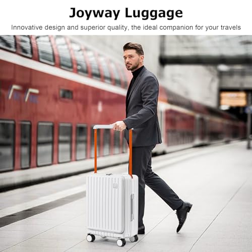 Joyway Hardshell Carry on Luggage with Front Pocket, Lightweight Hardside 20 Inch Suitcase with Spinner Wheels and TSA Lock (White, Carry on Luggage-20 Inch) - Image 2