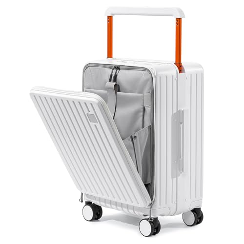Joyway Hardshell Carry on Luggage with Front Pocket, Lightweight Hardside 20 Inch Suitcase with Spinner Wheels and TSA Lock (White, Carry on Luggage-20 Inch) - Image 1