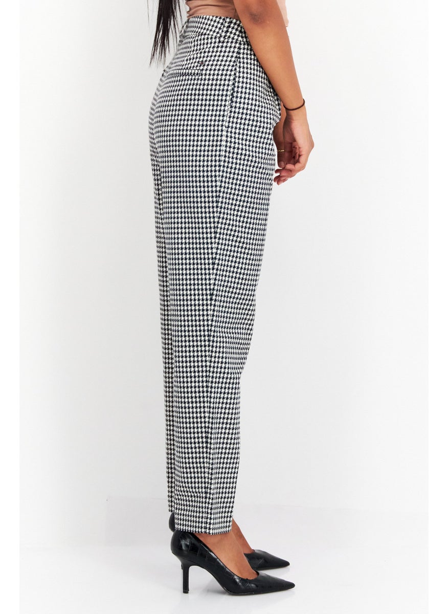 Women Micro Checkered Straight Leg Pants, White - pzsku/ZE97B4A83D948F645B83FZ/45/_/1737900703/1e17a6bf-c281-4ffb-8455-d02c936b2d59