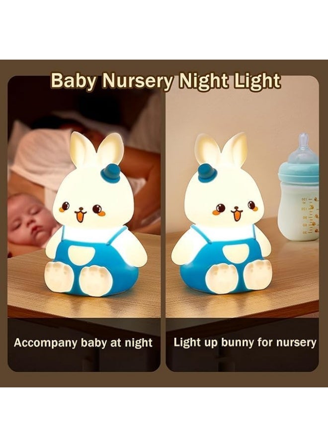 مصباح  ليلى للاطفال، مصباح ليلي لطيف من السيليكون على شكل ارنب مع مساهمة من السطوع،  يعمل باللمس 7 الوان لغرفة النوم والبنات أولاد الصغار والحضانة وهدايا الاطفال، - Image 4