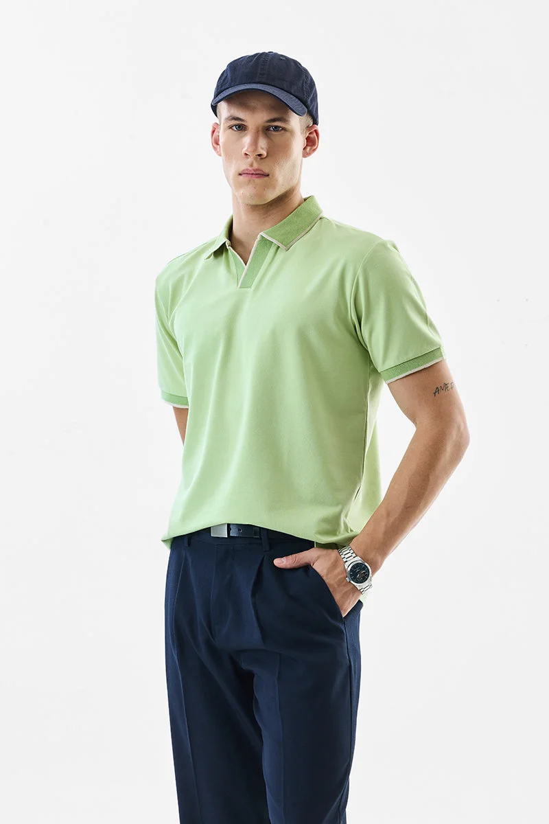 SNITCH Regular Fit Stretch Jaquard Polo T-Shirt