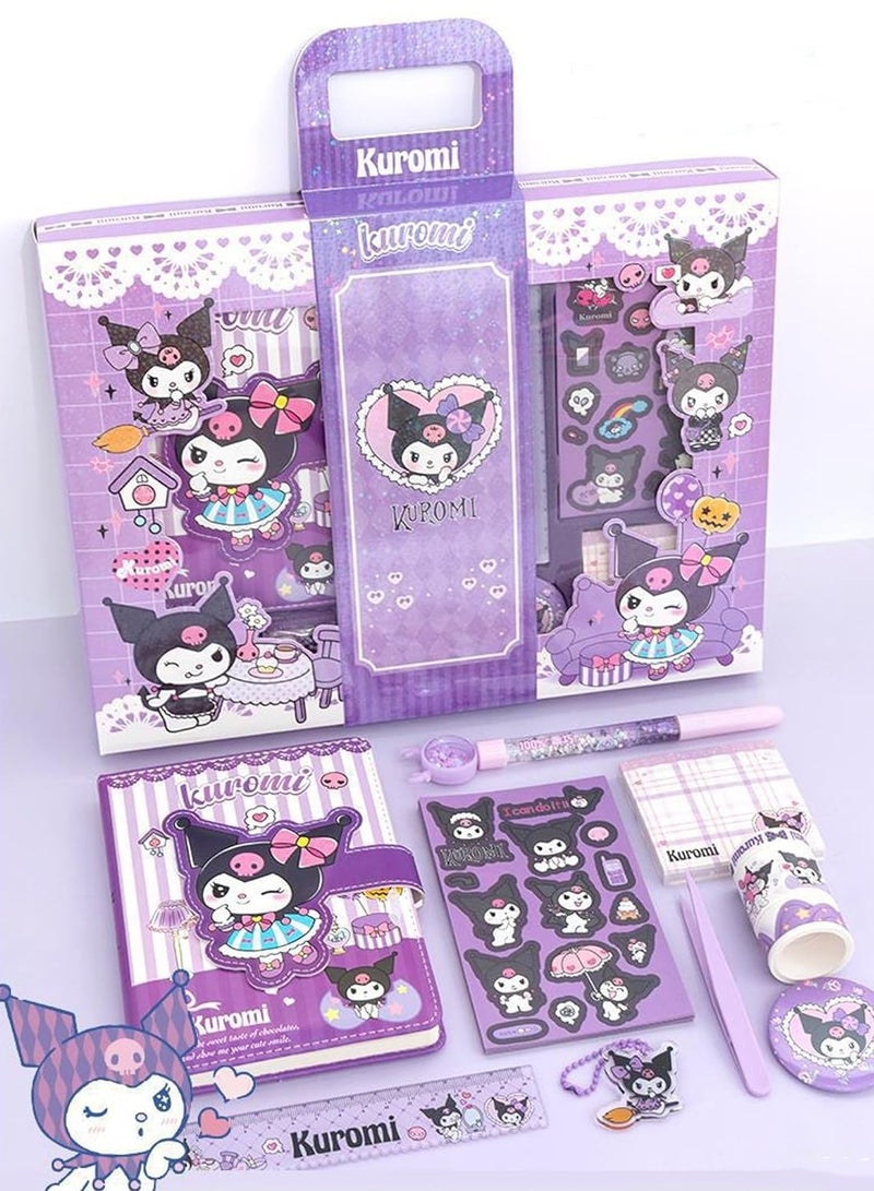Kuromi Stationery Set - Booklet Planner, Pocket Notepad, Tape, Ruler, Pen and Stickers - Perfect Birthday Gift for Girls aged 4-12 years old, Ideal Back to School Gift for Kids! - Image 3