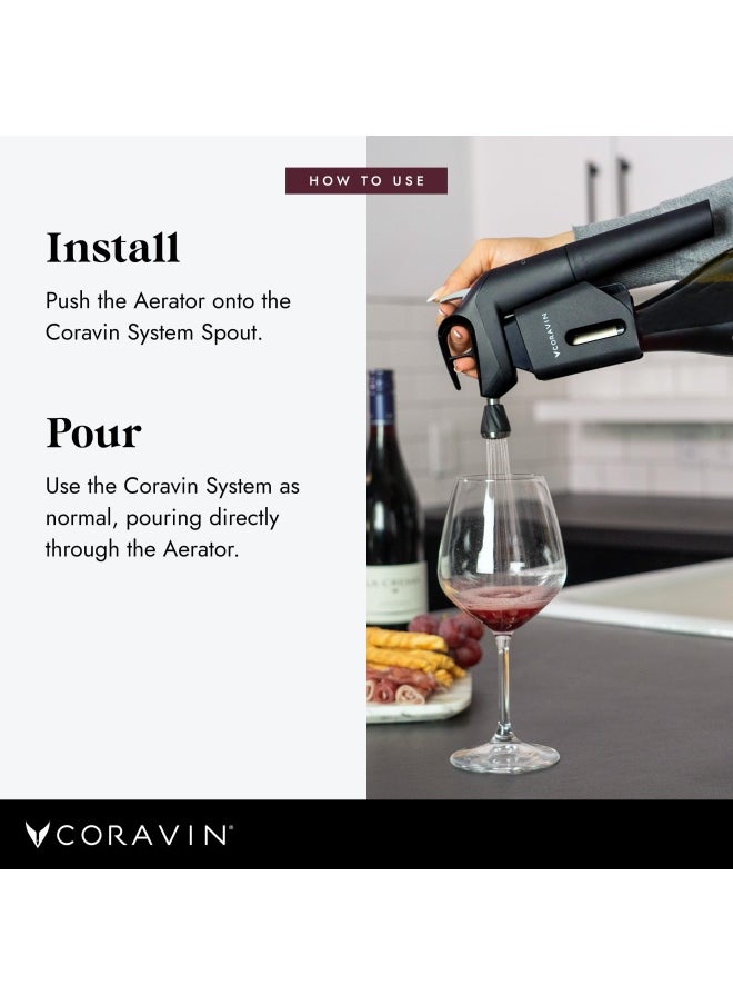 Coravin - Coravin Aerator Attachment  Accessory for Coravin Wine by the Glass System and Wine Saver  Performs 6090 Minutes Decant in Seconds - Image 1