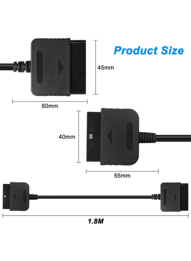 SUNSAR PS2 Controller Extension Cable Cord, 1.8M Extender Cable Compatible with Playstation 2 PS2 Game Console Wired Controller (2PCS) - Image 2