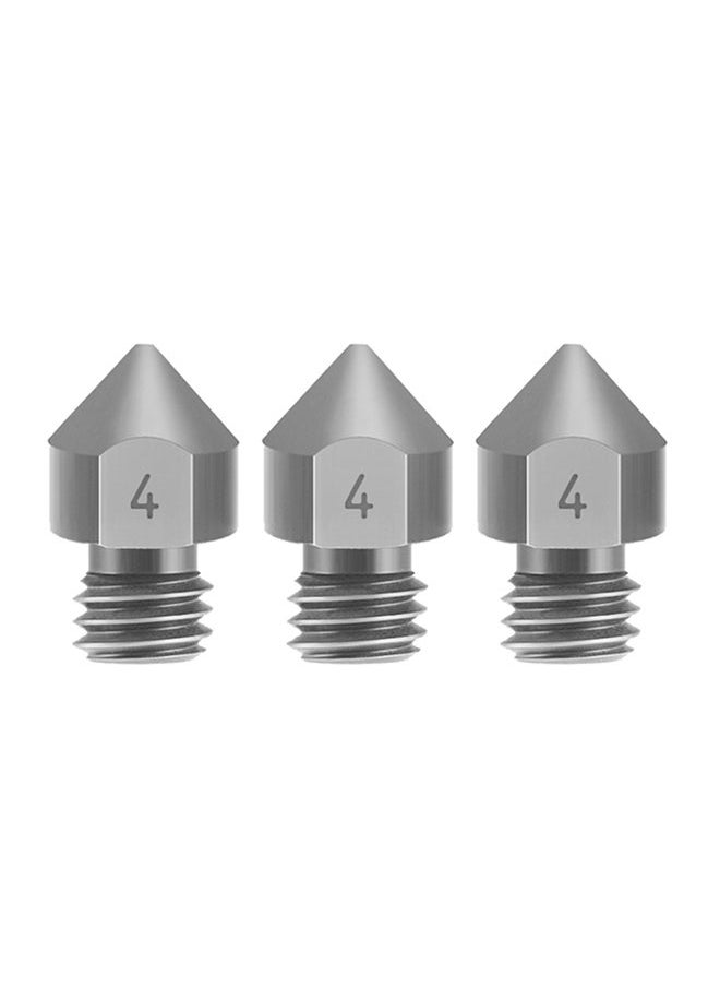 NIBEMINENT 3-Piece Titanium Alloy 3D Printer Nozzle Silver  - Image 1