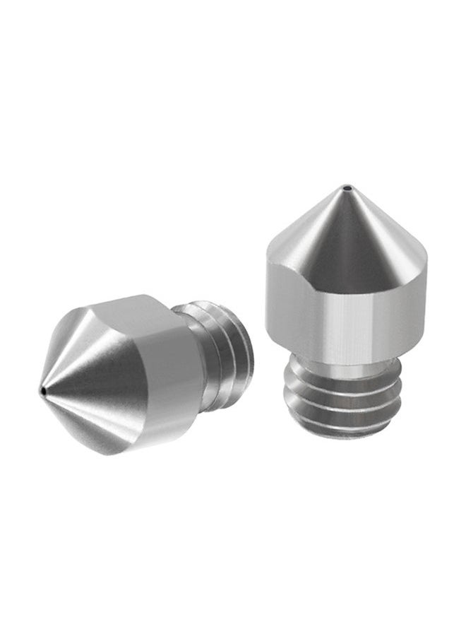 NIBEMINENT 3-Piece Titanium Alloy 3D Printer Nozzle Silver  - Image 3