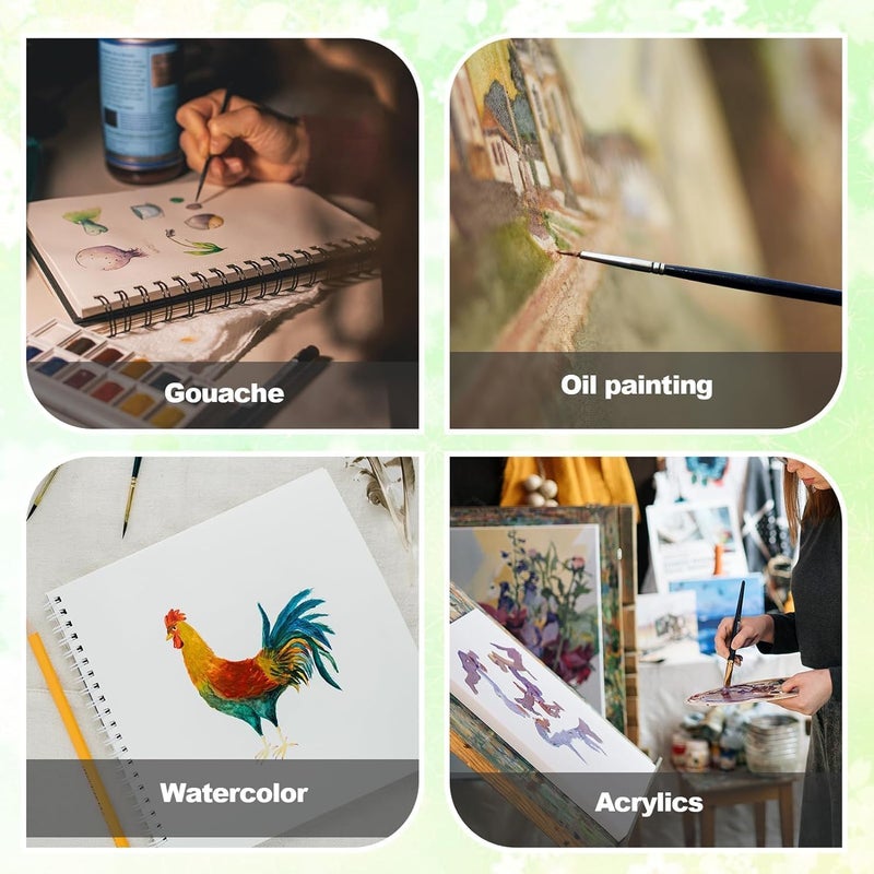 KPS فرشاة طلاء ذات طرف دقيق KPS | فرشاة طلاء مصغرة بمقبض مريح | للطلاء الأكريليكي/الزيت/الوجه/الأظافر/طلاء النماذج المقاييس | ملحقات الفن/الحرف/المشاريع (مجموعة من 6 قطع، متعددة الألوان) - Image 4