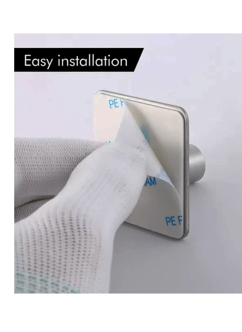 UrbanEssentia - Wall Hooks, Towel Holder and Robe Hanger for Bathroom, Heavy Duty Hook, Self-Adhesive SUS304 Stainless Steel, Bedroom Hooks for Hanging Hat/Clothes/Coat, Kitchen Organizer Hooks. (Pack of 4) - Image 1