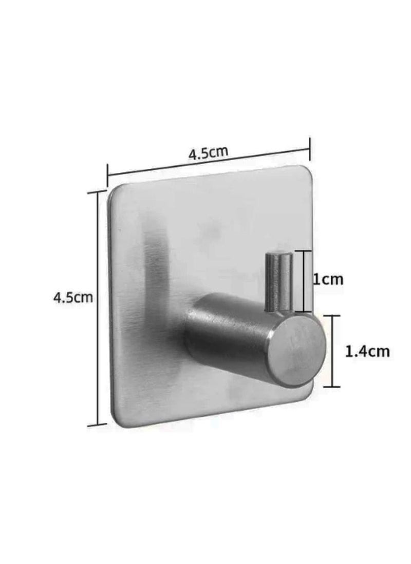 UrbanEssentia - Wall Hooks, Towel Holder and Robe Hanger for Bathroom, Heavy Duty Hook, Self-Adhesive SUS304 Stainless Steel, Bedroom Hooks for Hanging Hat/Clothes/Coat, Kitchen Organizer Hooks. (Pack of 4) - Image 1