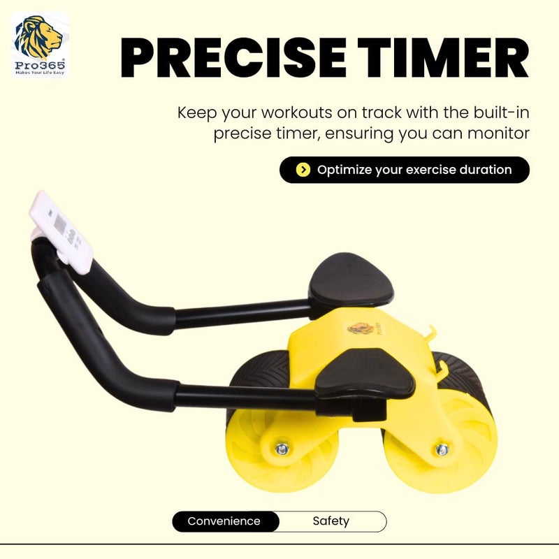 PRO365 Rebound Ab Roller | Mobile Holder | Timer | Men Abdominal Exercise Equipment | Home Gym Equipment | Abdominal Core Strength Training - Image 4