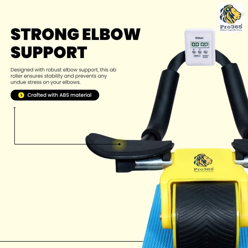 PRO365 Rebound Ab Roller | Mobile Holder | Timer | Men Abdominal Exercise Equipment | Home Gym Equipment | Abdominal Core Strength Training - Image 5