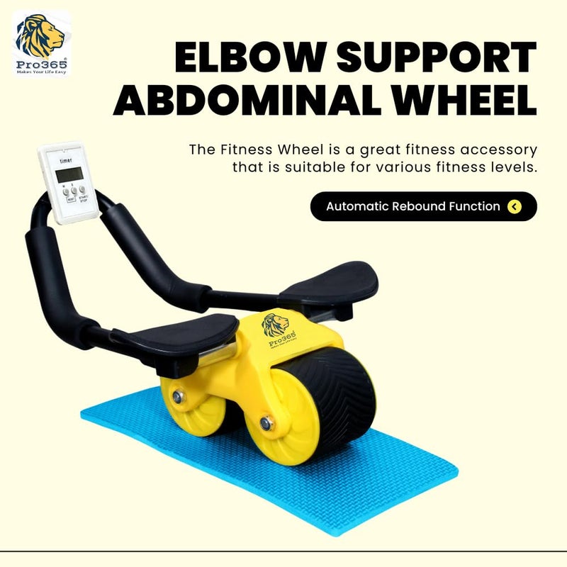 PRO365 Rebound Ab Roller | Mobile Holder | Timer | Men Abdominal Exercise Equipment | Home Gym Equipment | Abdominal Core Strength Training - Image 3