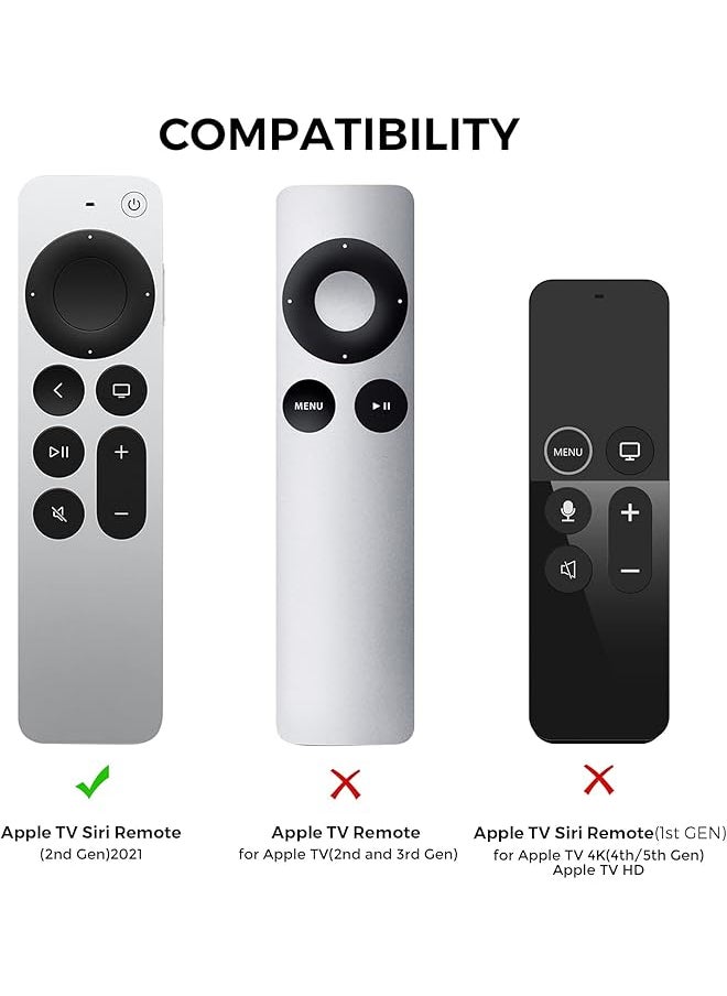 erorex - Protective Case For Tv Siri Remote 2021 Non Slip Shock Resistant Durable Silicone Case For Tv 4K Gen 2 2021 Remote Silicone Remote Control Case With Lanyard Black - Image 1