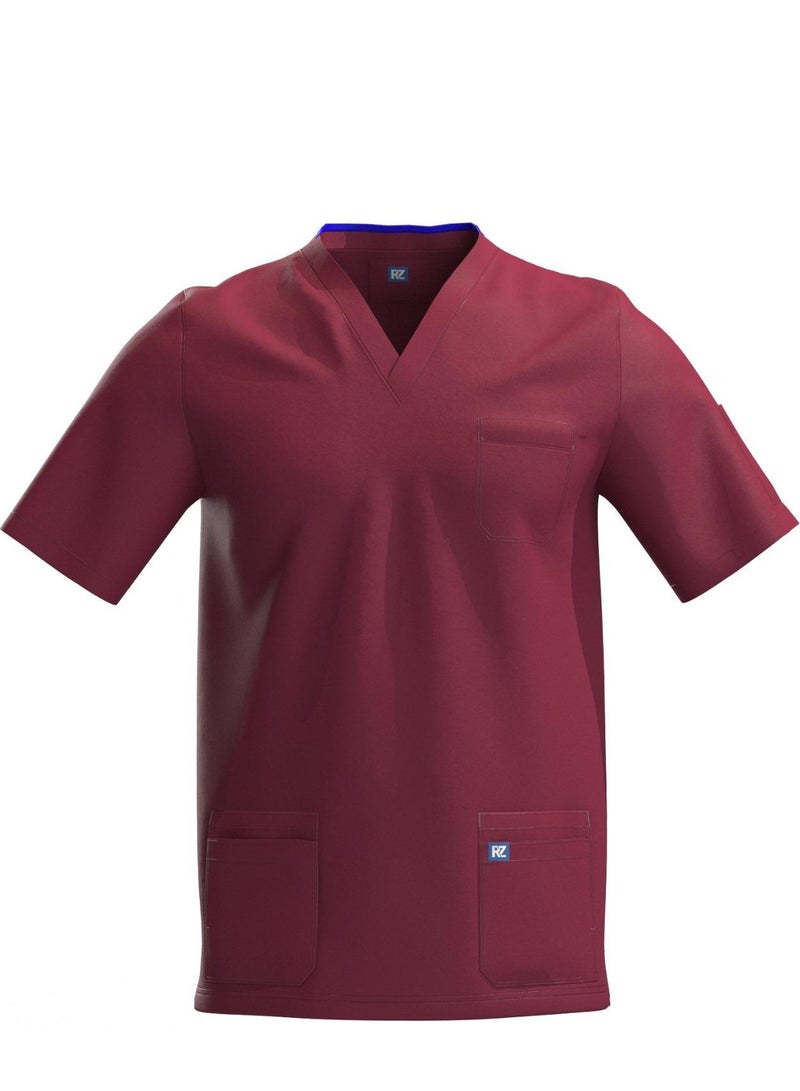 RZ The perfect choice for medical professionals. Medical scrub for men, burgundy color.  - Image 5
