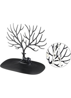 Generic Tree Shape Jewelry Holder for Necklace Storage Plastic Jewelry Display Stand for Earrings Bracelets Necklaces Jewelry Display Tray - Black  - Image 2