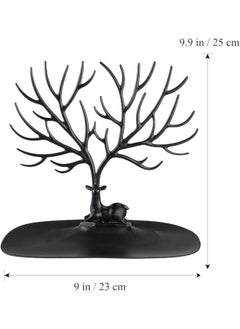 Generic Tree Shape Jewelry Holder for Necklace Storage Plastic Jewelry Display Stand for Earrings Bracelets Necklaces Jewelry Display Tray - Black  - Image 3
