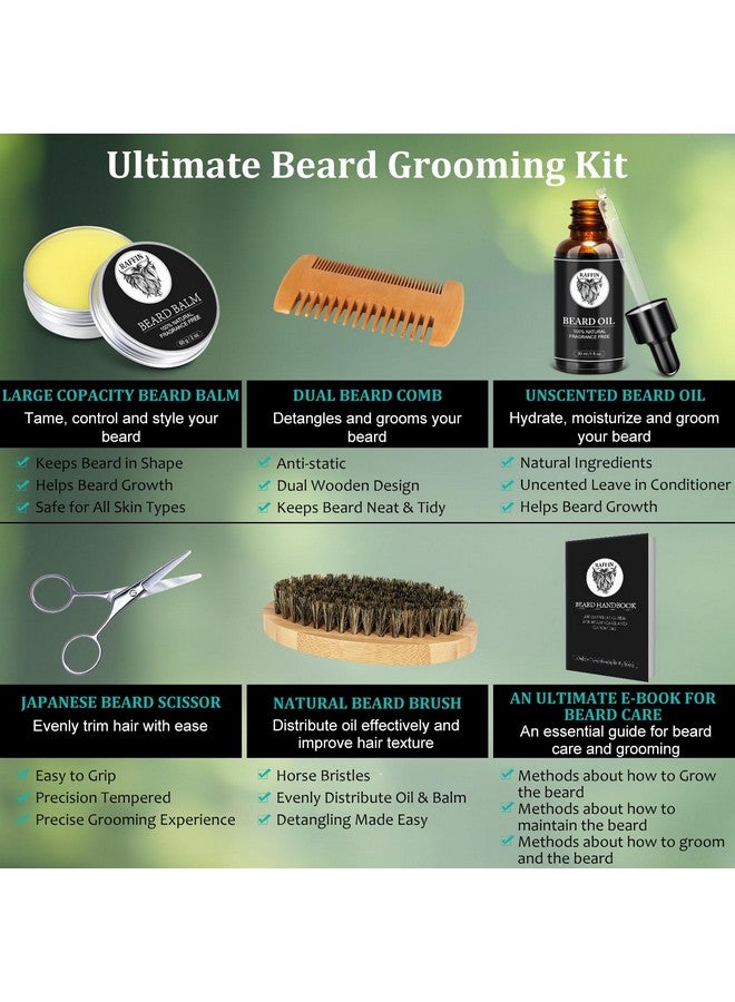 RAFFIN Valentines Day Gifts for Him, Beard Kit with Oil, Balm, Brush, Comb, Scissors, Outfits Men's Grooming Routine, Anniversary & Birthday Gifts for Men, Husband, Boyfriend, Son, Male Friend, Brother, Dad - Image 5