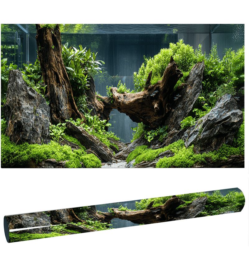 3D Aquarium Background Sticker 61x30cm Self Adhesive Fish Tank Wallpaper Ocean Plant Decoration - Image 1