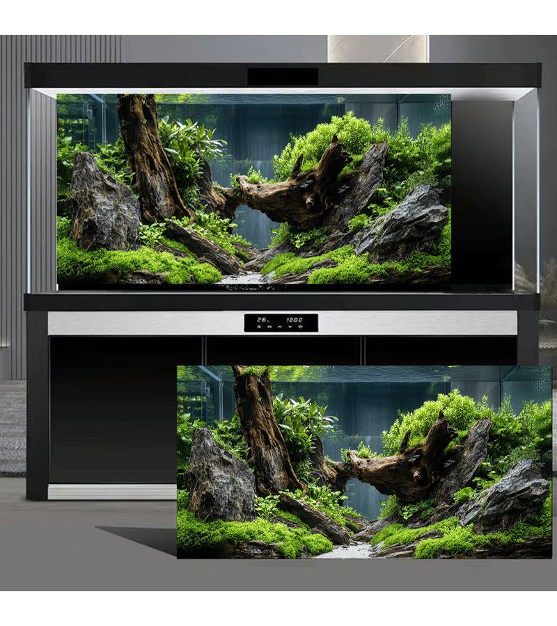 3D Aquarium Background Sticker 61x30cm Self Adhesive Fish Tank Wallpaper Ocean Plant Decoration - Image 5