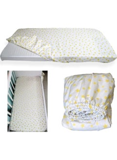 Bebek Özel Baby Special Cotton Baby and Kids Fitted Sheet with Yellow Stars 70 x 140 cm  - Image 3