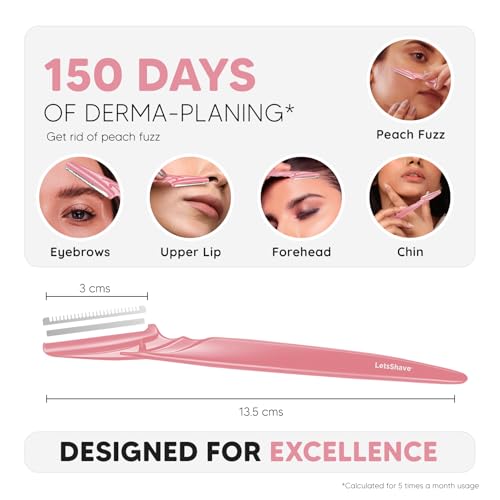 LetsShave Evior Reusable Facial Razor for Women - Pack of 3 + 1 Transparent Shave Gel 15ml | Skin-Safe Pen Razors | for Eyebrows, Upper Lips, Chin & Sideburns | 150 Days of Dermaplaning - Image 5