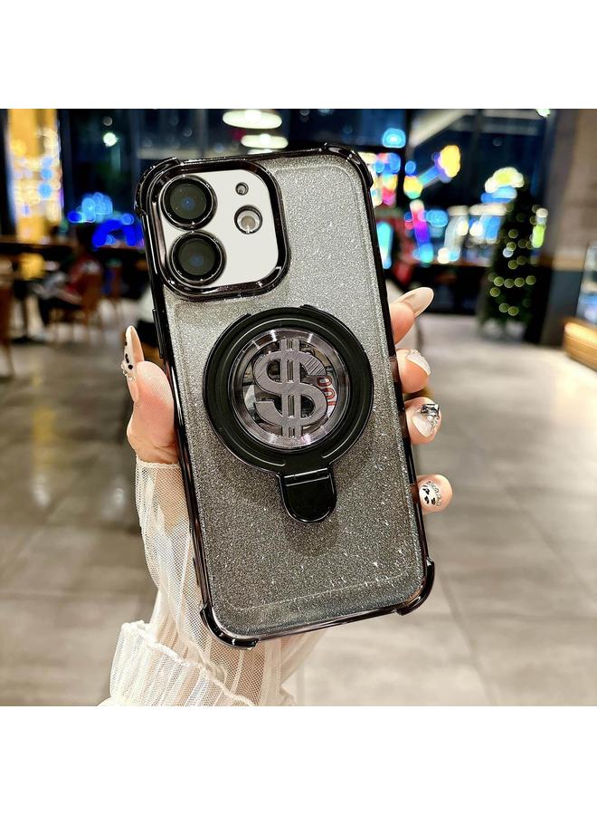 Zaboon Case For iPhone 12 Space Gradient Glitter MagSafe Holder Phone Case with Lens Film - Image 1