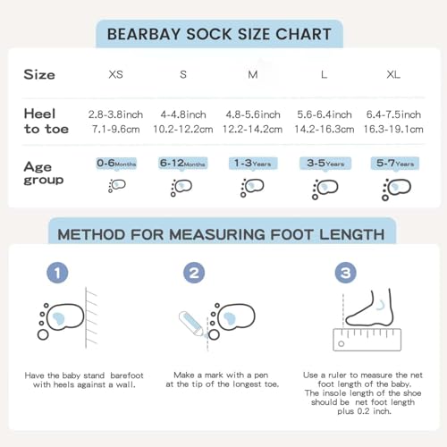 Bearbay Baby Non Slip Ankle Socks with Grippers (9 Pair) for 0 months-7 years old Walking Socks for Infant Toddler Kids Boys Girls - Image 5